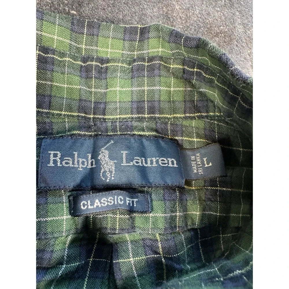 Polo Ralph Lauren MENS XL Classic Fit Long‎ Sleeve Button Down Shirt Tartan VTG
